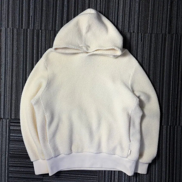 [BUNJANG] Solid Homme Ivory Textured Hoodie / 솔리드 옴므 아이보리 텍스처드 후드티