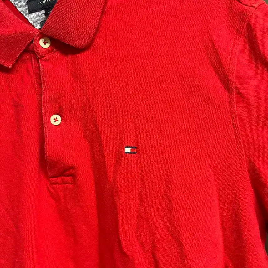 [BUNJANG] Tommy Hilfiger Red Polo T-Shirt L / 타미힐피거 레드 폴로티셔츠 L