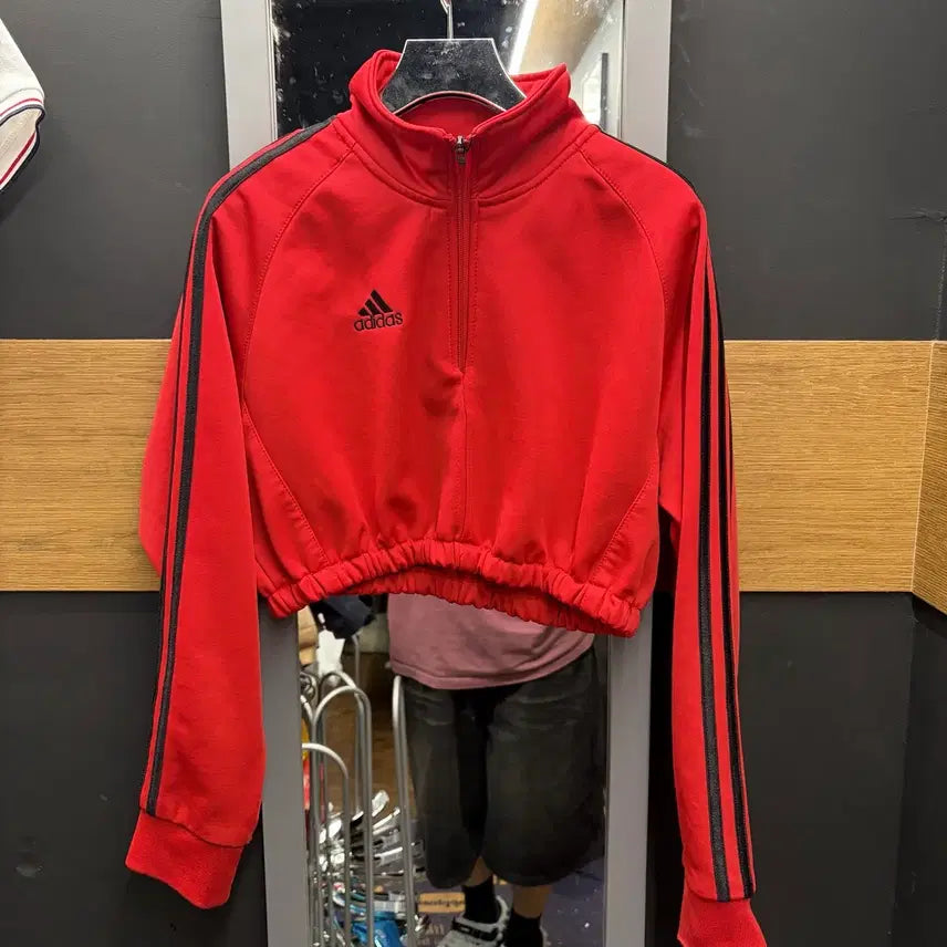 [BUNJANG] Adidas Cropped Half-Zip Jersey Redone / 아디다스 크롭 반집업 져지 리폼