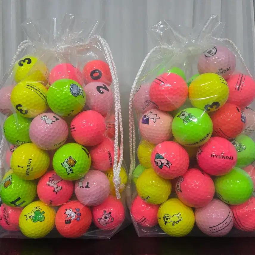 [BUNJANG] A-Grade 3-Piece Colored Used Golf Balls (50 Count) / 더 현대 A급 3피스 컬러 로스트볼 50구 중고골프공