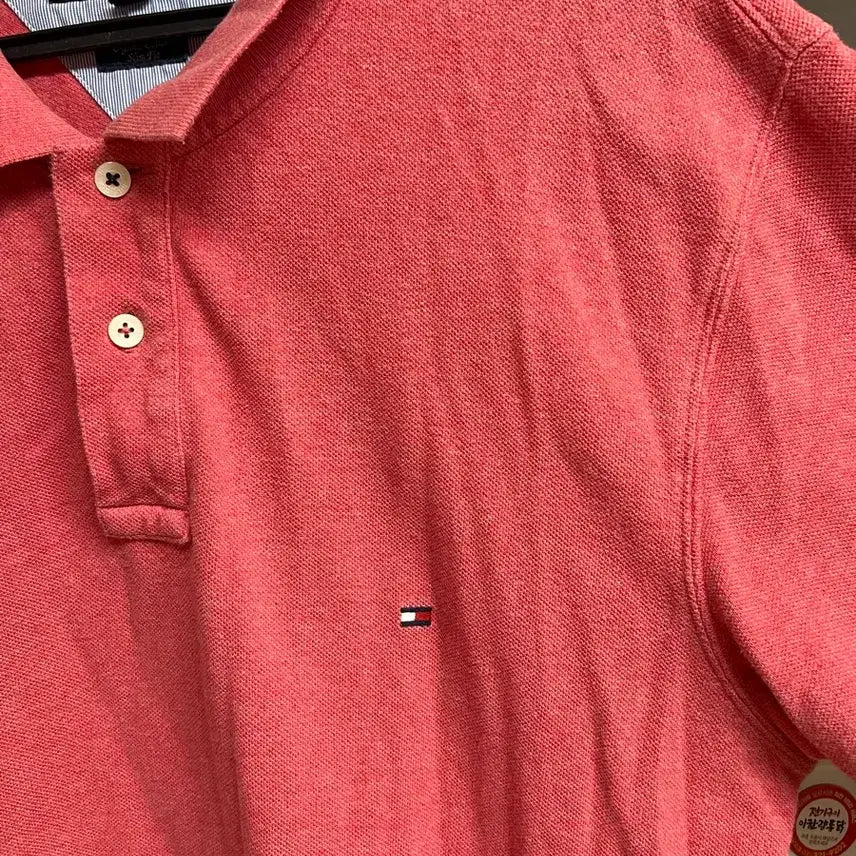 [BUNJANG] Tommy Hilfiger Coral Short Sleeve Polo Shirt XL / 타미힐피거 XL 코랄색 반팔 카라티