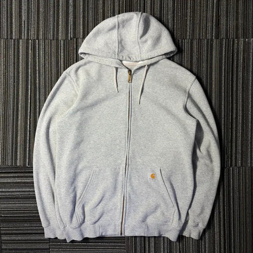 [BUNJANG] Carhartt Grey Basic Hooded Zip-Up / 칼하트 그레이 베이직 후드 집업