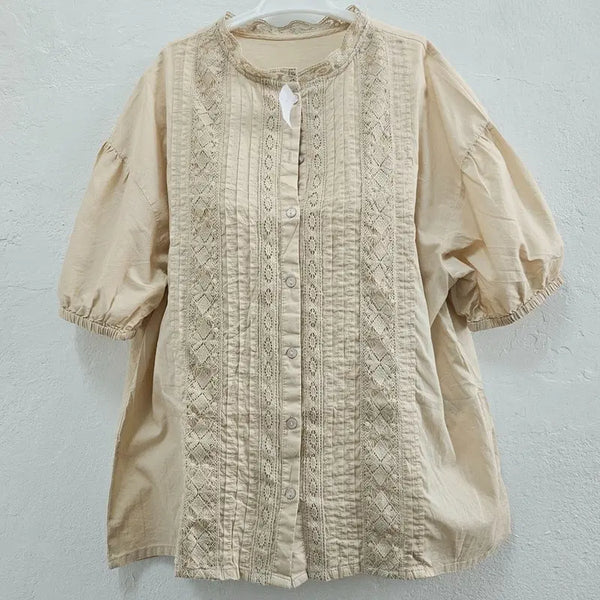 [BUNJANG] EARTH JAPAN Beige Cotton 100% Blouse (Size 160/84A) / EARTH JAPAN 블라우스 여 160/84A J6552