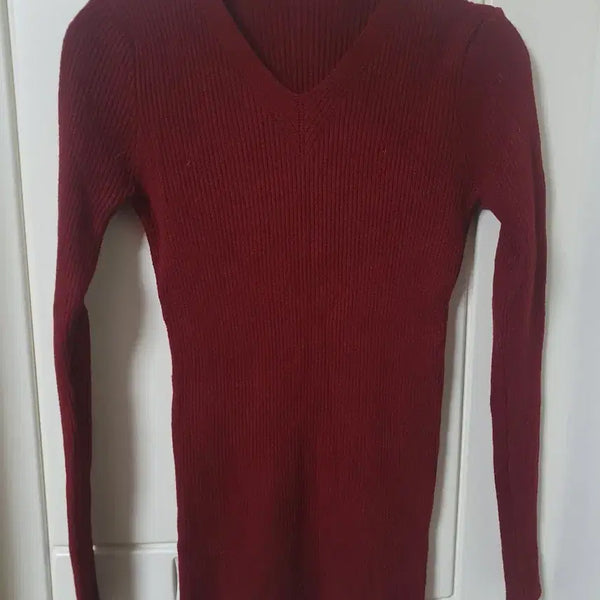 [BUNJANG] Ribbed Knit Cardigan and Asymmetrical Skirt Set / 골지 니트 가디건 언발 스커트 일괄