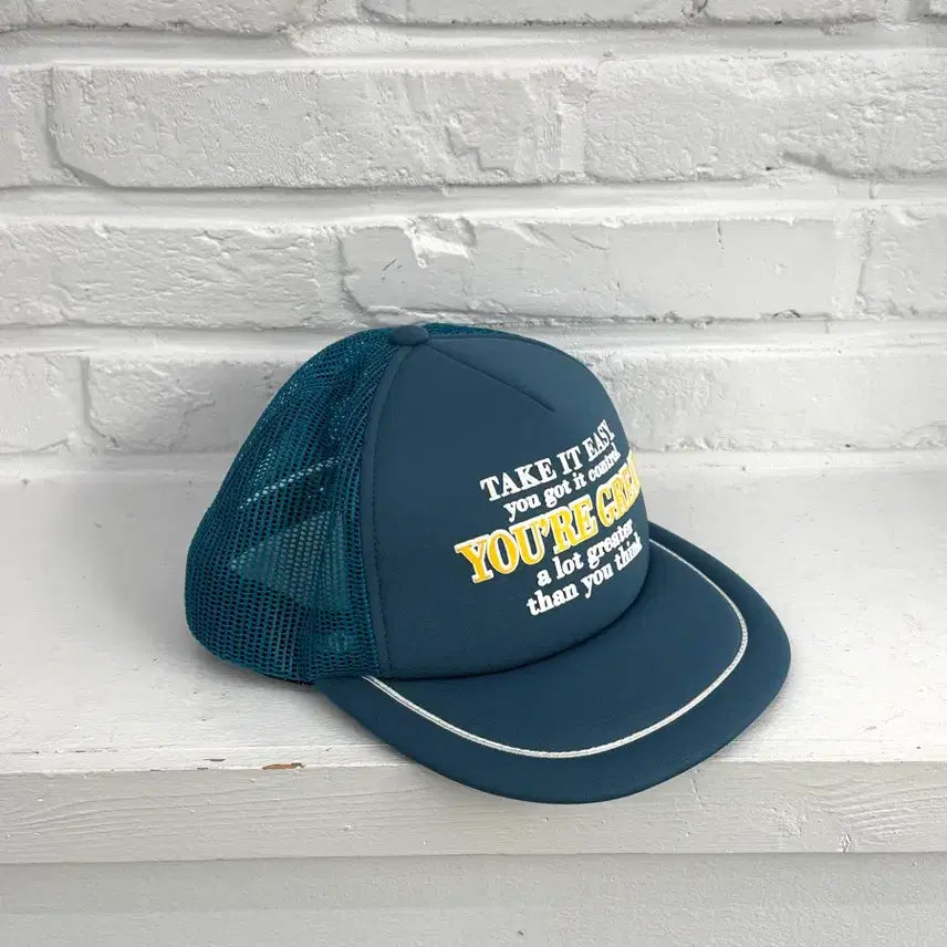 [BUNJANG] Acmedraw Blue Lettering Ball Cap / 아크메드라비 블루 레터링 볼캡