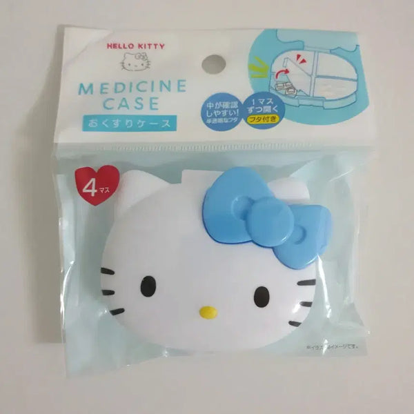 [BUNJANG] Sanrio Hello Kitty 4-Compartment Pill Case - Blue / 산리오 헬로키티 4칸 알약 케이스 블루 하늘 파랑 소품 보관함