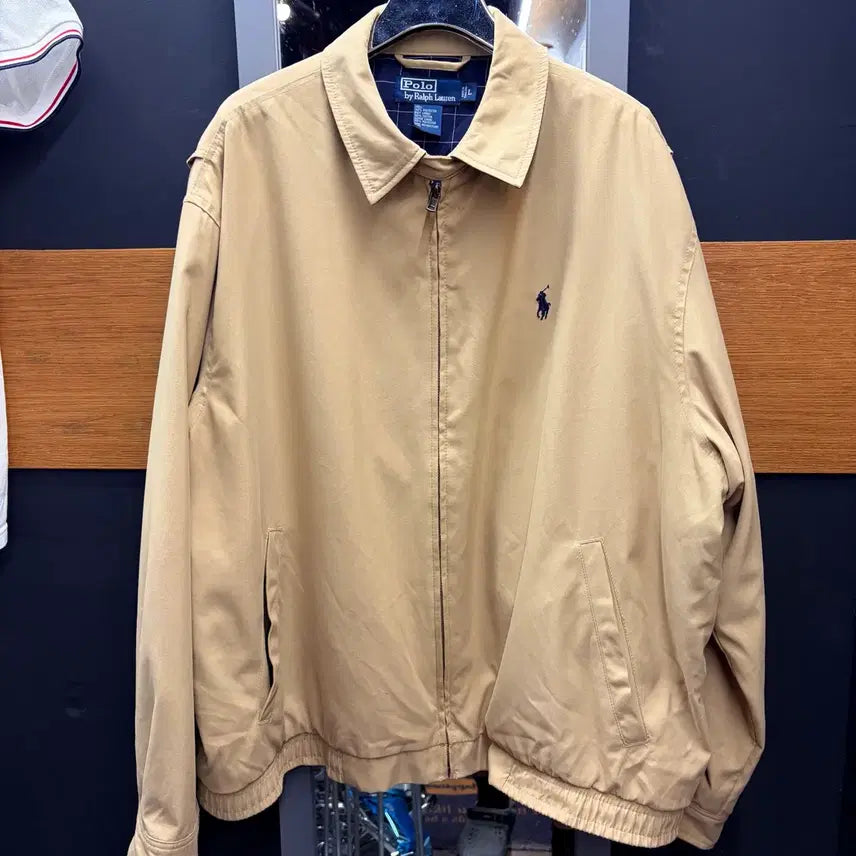 [BUNJANG] Polo Ralph Lauren Varsity Jacket Beige / 폴로 바이스윙 자켓 베이지