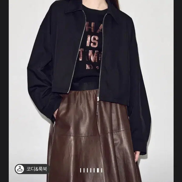 [BUNJANG] TIME (Hansem) Women's Cropped Zip-Up Jacket / 한섬 타임 여성 크롭 집업자켓 정가 695,000원