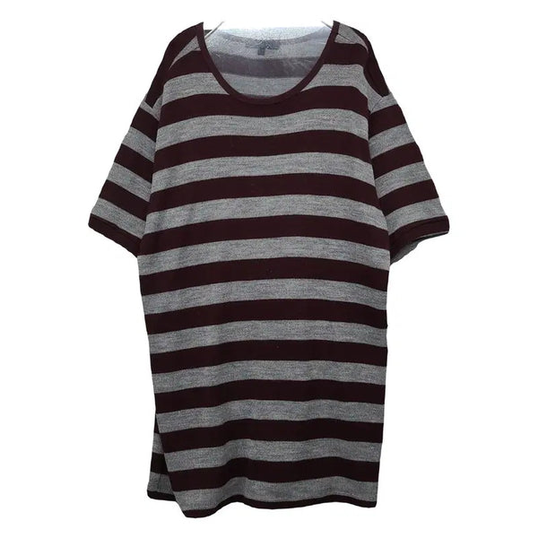 [BUNJANG] Plastic Island Striped Short-Sleeve T-Shirt Gray S / 플라스틱아일랜드 스트라이프 그레이 반팔티 S
