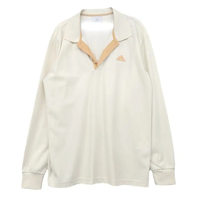 [BUNJANG] Adidas Cream Logo Performance Long Sleeve Polo Shirt / 아디다스 크림 로고 기능성 긴팔 카라티 100