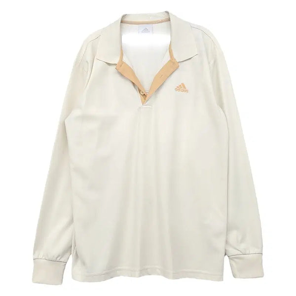 [BUNJANG] Adidas Cream Logo Performance Long Sleeve Polo Shirt / 아디다스 크림 로고 기능성 긴팔 카라티 100