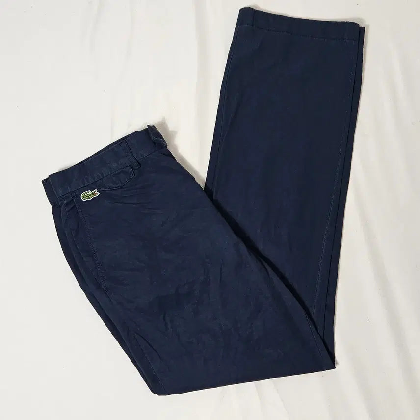 [BUNJANG] Lacoste Men's Navy Multi-Pocket Woven Slack Pants - Size 32 / 라코스테 우븐 슬랙스 팬츠 바지 네이비 남성 멀티포켓 32