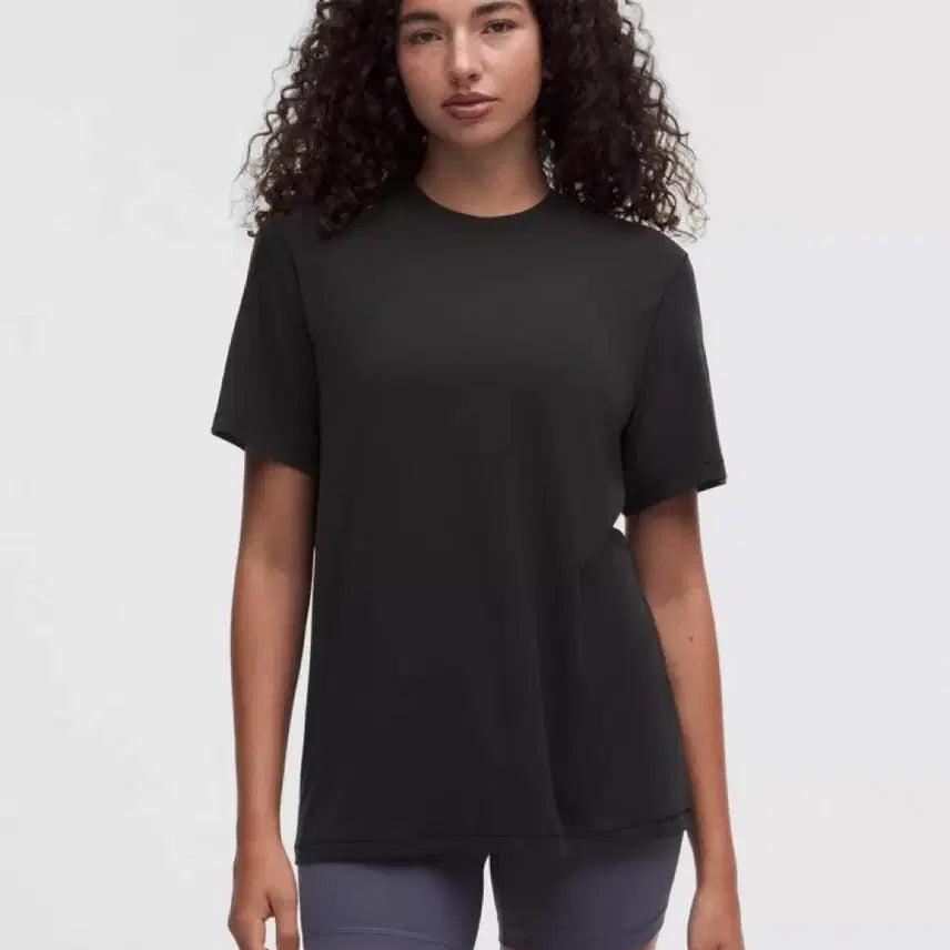 [BUNJANG] Lululemon Black Oversized T-Shirt Size 6 / 룰루레몬 블랙 반팔 티셔츠