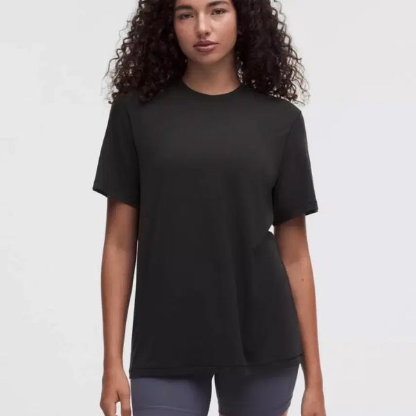 [BUNJANG] Lululemon Black Oversized T-Shirt Size 6 / 룰루레몬 블랙 반팔 티셔츠