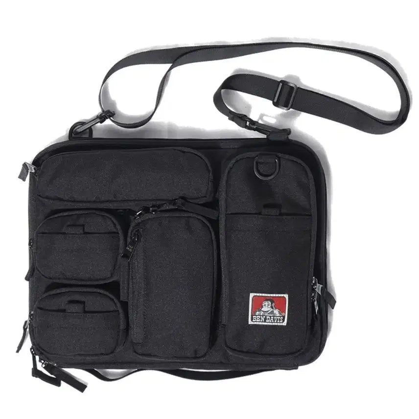 [BUNJANG] BEN DAVIS Multi Pocket Cross Bag Black / 벤데이비스 멀티포켓 크로스백 블랙