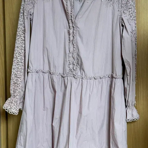 [BUNJANG] O2nd Pink Lace Frill Dress Size 55 / 한섬 O2nd 분홍색 원피스 판매합니다