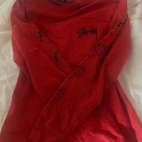 [BUNJANG] Stussy Dice Print Long Sleeve Red / 스투시 다이스 프린팅 롱슬리브 레드