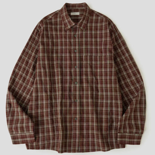 [BUNJANG] AESPA Core Check Shirt Brick L / 무료배송) 애습 코어 체크 셔츠 브릭 L