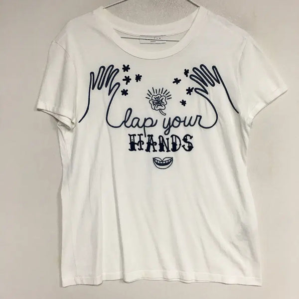 [BUNJANG] Sandro Embroidered Short Sleeve T-Shirt / SANDRO 산드로 자수 반팔 티셔츠 1