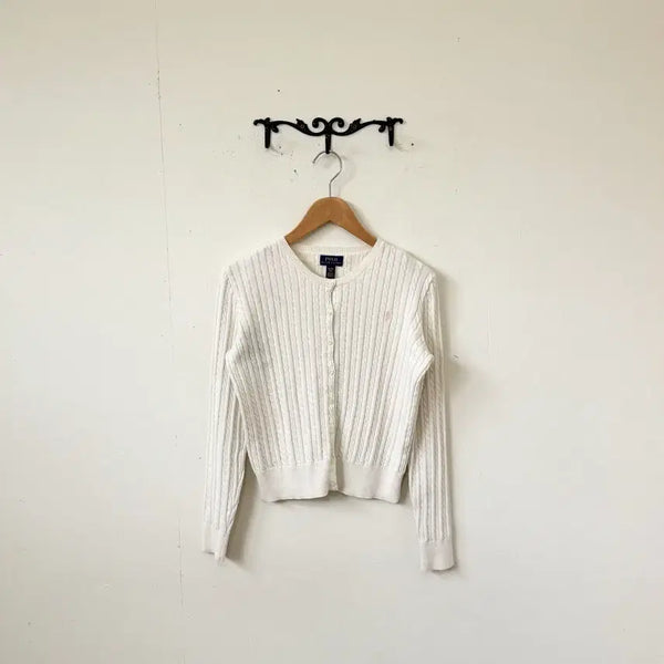 [BUNJANG] Polo Ralph Lauren White Cardigan / 폴로랄프로렌 화이트 가디건
