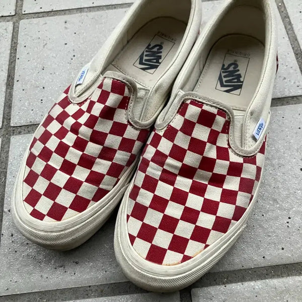 [BUNJANG] Vans Vault OG Red Checkerboard Slip-On (Size 260) / 반스 볼트 구형 레드 체커보드 슬립온 260