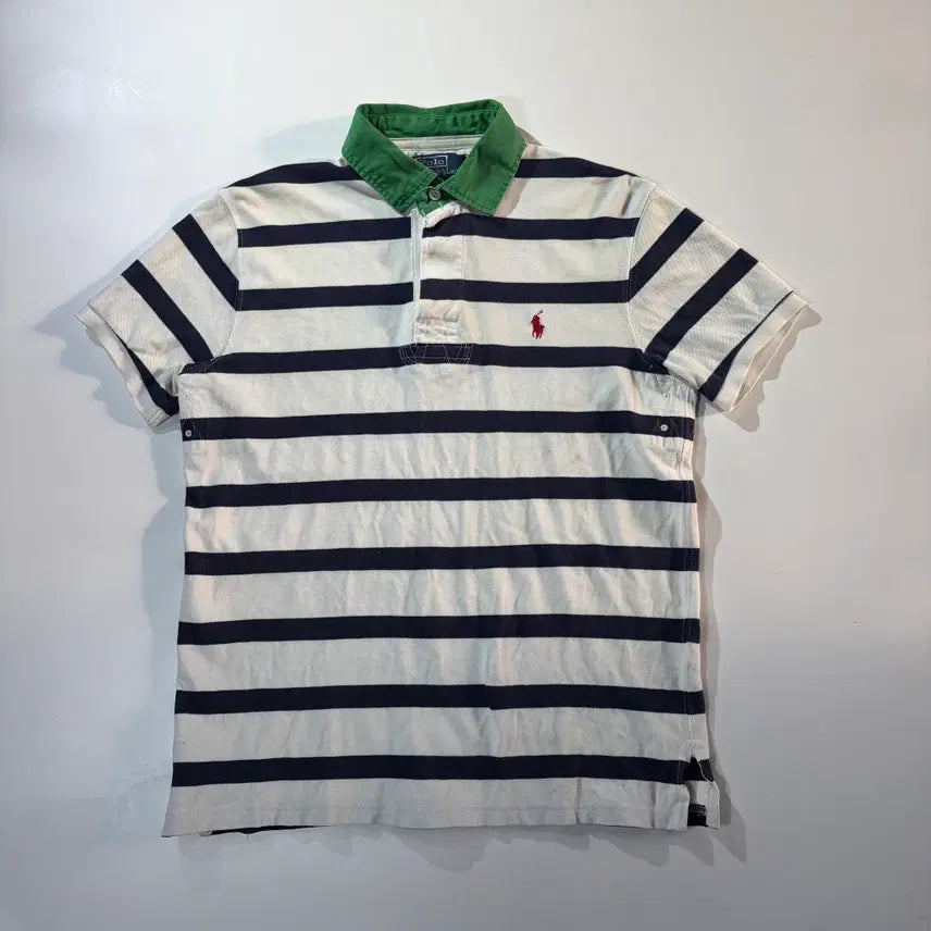 [BUNJANG] Polo Ralph Lauren Striped Short Sleeve Polo Shirt / 폴로 랄프로렌 스트라이프 반팔 카라티셔츠