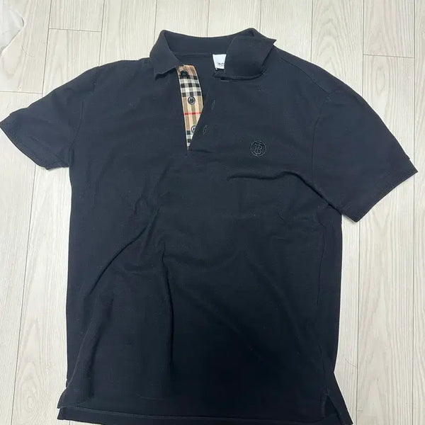 [BUNJANG] Burberry Monogram Motif Cotton Pique Polo Shirt Blue / 버버리 모노그램 카라티