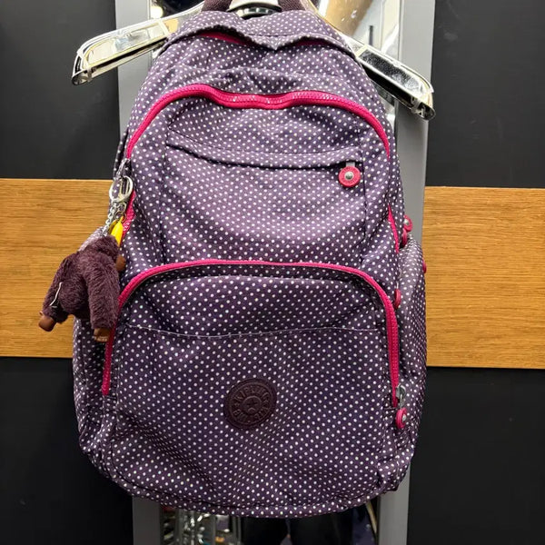[BUNJANG] Kipling Y2K Vintage Purple Dot Backpack / 키플링 Y2k 빈티지 퍼플 도트 백팩