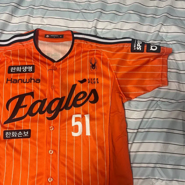 [BUNJANG] Hanwha Eagles Spider Retro Ice Hockey Jersey Moon Hyun-bin XL / 한화이글스 스파이더 레트로 빙니폼 문현빈