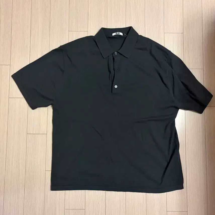 [BUNJANG] Uniqlo Short Sleeve Polo Shirt Black / 유니클로 반팔 폴로셔츠 블랙
