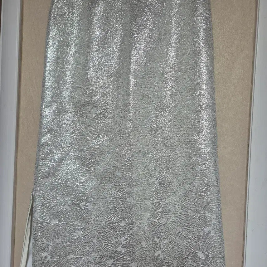 [BUNJANG] R2W Jacquard Silver Midi Skirt / R2W자카드은색 스커트