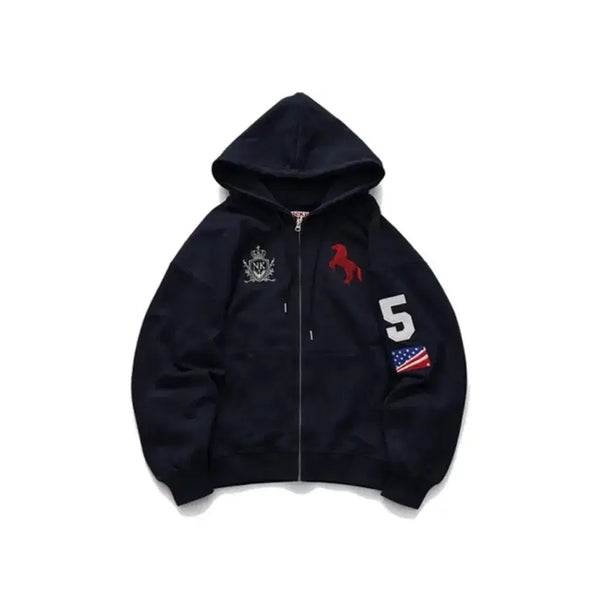 [BUNJANG] Nickel House Navy Hooded Zip-up (Size 2) / 닉켈하우스 네이비 후드집업
