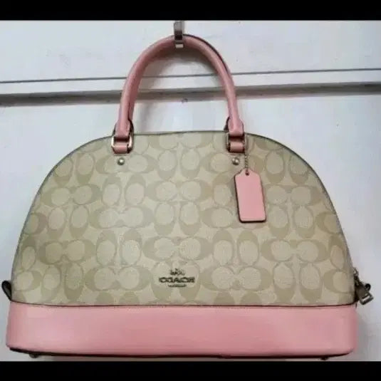 [BUNJANG] Coach Signature Dome Bag Pink/Beige / (택포)코치 시그니처 돔백 핑크/베이지