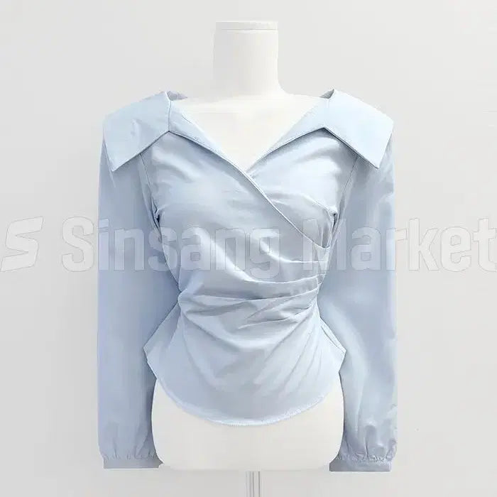 [BUNJANG] Kara Wrap Shirring Blouse / [빠른발송] 카라 랩 셔링 블라우스 블라우스 8616