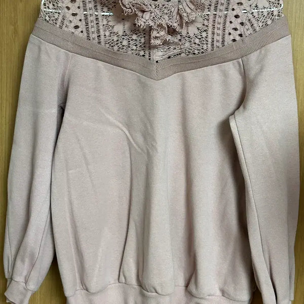 [BUNJANG] O2nd Pink Lace Long Sleeve T-Shirt / 한섬 O2nd 핑크 레이스 티셔츠 판매합니다.