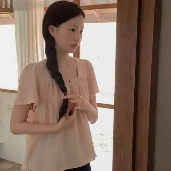 [BUNJANG] Cherrykoko Fine Square Neck Blouse / 체리코코 파인 스퀘어 블라우스