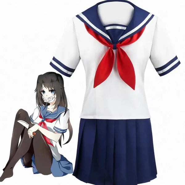 [BUNJANG] Yandere Simulator Ayano Aishi School Uniform Cosplay Set with Wig / 얀데레 시뮬레이터 교복 코스프레 + 모든캐릭 가발 아야노 아이시