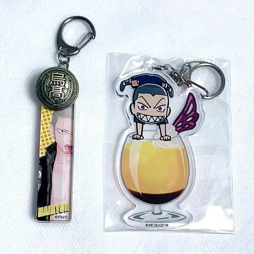 [BUNJANG] Haikyuu!! Tanaka Second Button Acrylic Keychain Set / 하이큐)고전)희귀)키링) 타나카 두번째 단추 아크릴
