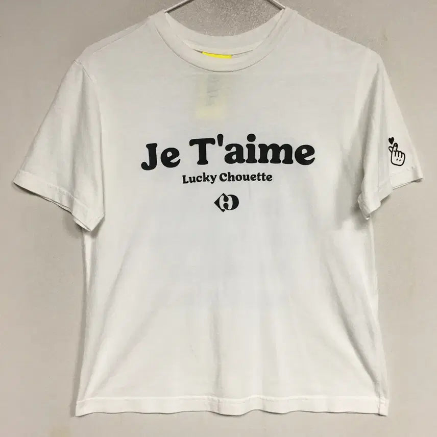 [BUNJANG] Lucky Chouette Lettering Short Sleeve T-Shirt F / 럭키슈에뜨 레터링 반팔 티셔츠 F