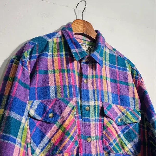 [BUNJANG] Heavy Cotton Checkered Shirt / 아메카지 헤비코튼 체크셔츠  C715