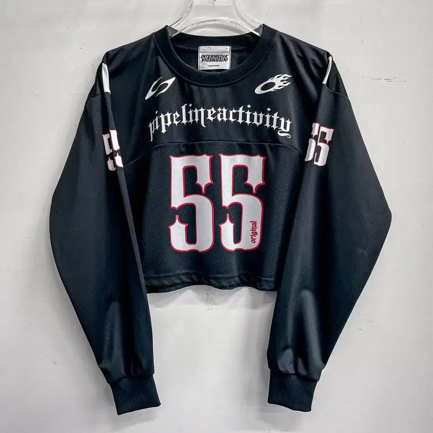 [BUNJANG] 55 Mesh Crop Long Sleeve Jersey (Women's FREE) / [새상품] 55 메쉬 크롭 긴팔 져지 (우먼 FREE) AF801
