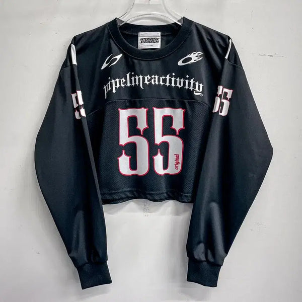 [BUNJANG] 55 Mesh Crop Long Sleeve Jersey (Women's FREE) / [새상품] 55 메쉬 크롭 긴팔 져지 (우먼 FREE) AF801