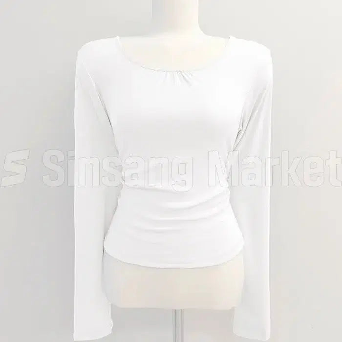 [BUNJANG] FUNNY Shirring Long Sleeve T-Shirt / [빠른발송] 퍼니 셔링 긴팔티 2-015 가을 내수상품