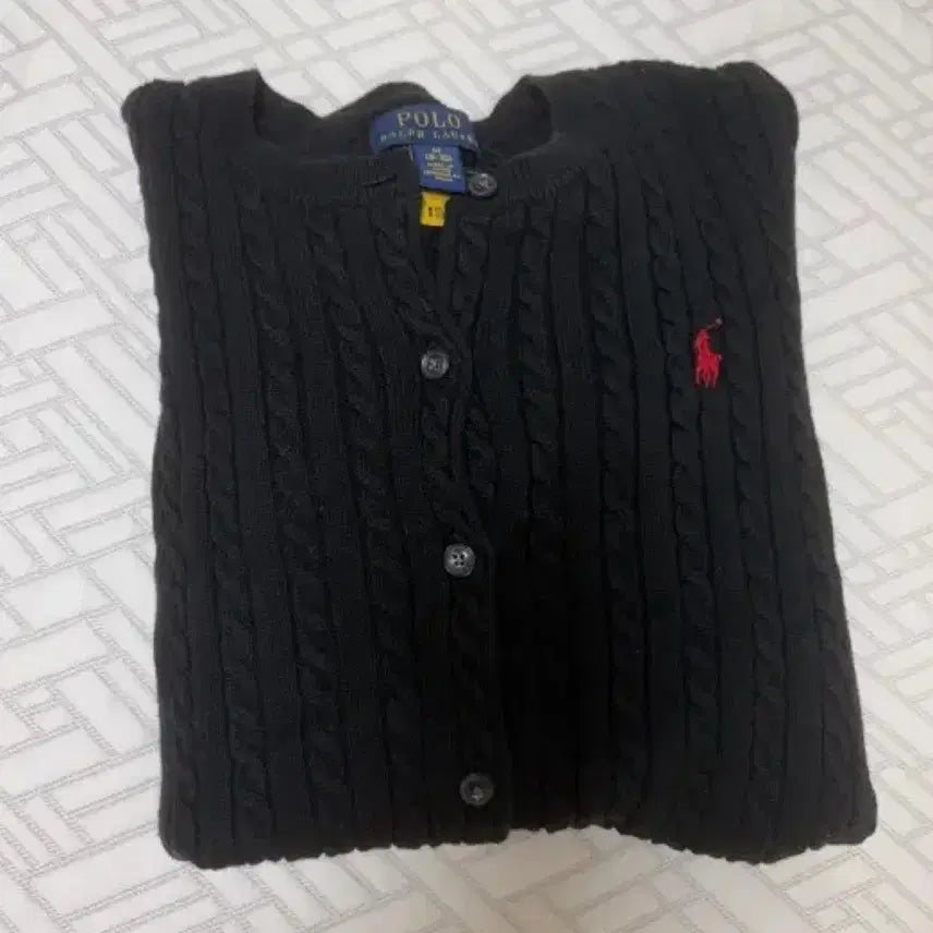 [BUNJANG] Polo Ralph Lauren Cable Knit Cardigan Black / 폴로 랄프로렌 케이블 니트 가디건 블랙