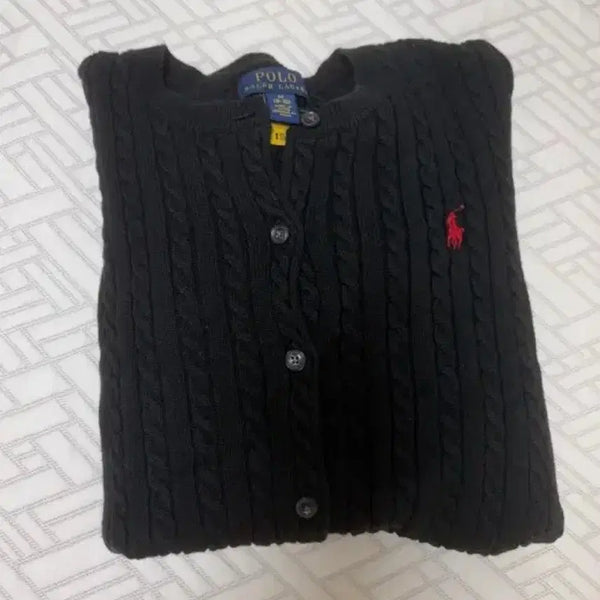 [BUNJANG] Polo Ralph Lauren Cable Knit Cardigan Black / 폴로 랄프로렌 케이블 니트 가디건 블랙