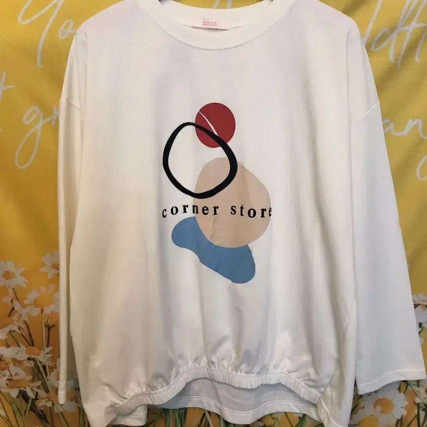 [BUNJANG] Soos Graphic Long Sleeve T-Shirt White / 85S]        soos 그래픽 긴팔 티셔츠 화이트