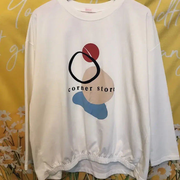 [BUNJANG] Soos Graphic Long Sleeve T-Shirt White / 85S]        soos 그래픽 긴팔 티셔츠 화이트