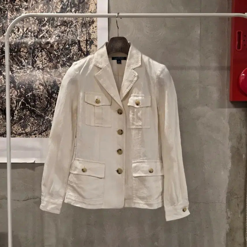[BUNJANG] Polo Ralph Lauren Linen Safari Jacket Women's Size 55 / 폴로 랄프로렌 사파리자켓 여성55