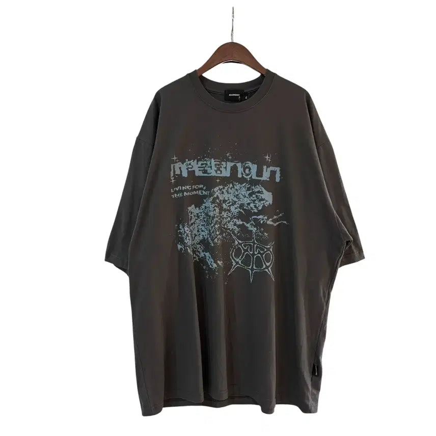 [BUNJANG] Massnoun Snake Real Oversized T-Shirt Dark Grey XL / 매스노운 스네이트 리얼 오버핏 반팔 다크그레이 XL 정품