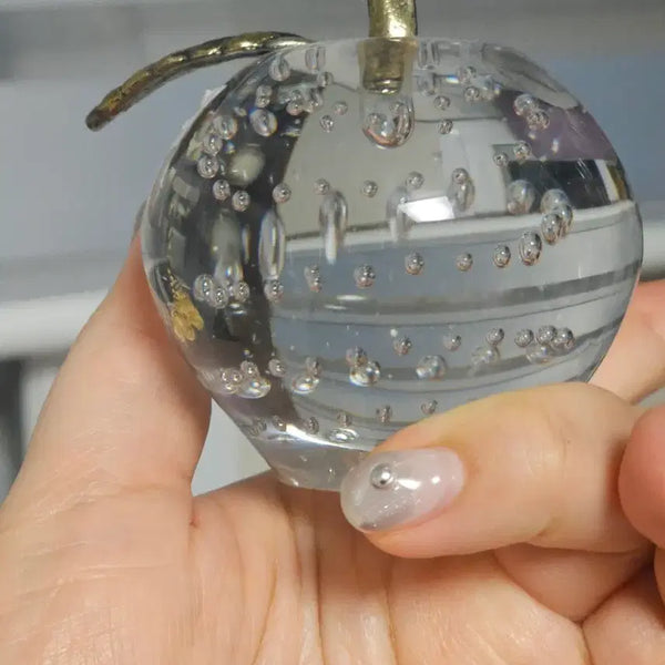 [BUNJANG] Glass Apple Paperweight Object Ornament / 유리 사과 문진 오브제 장식품